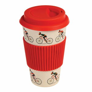 Bambusový cestovní hrnek s červenými detaily Rex London Le Bicycle, 400 ml